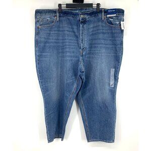 Old Navy Jeans Womens Plus 26 Slouchy Taper Ankle High Rise Button Fly Blue